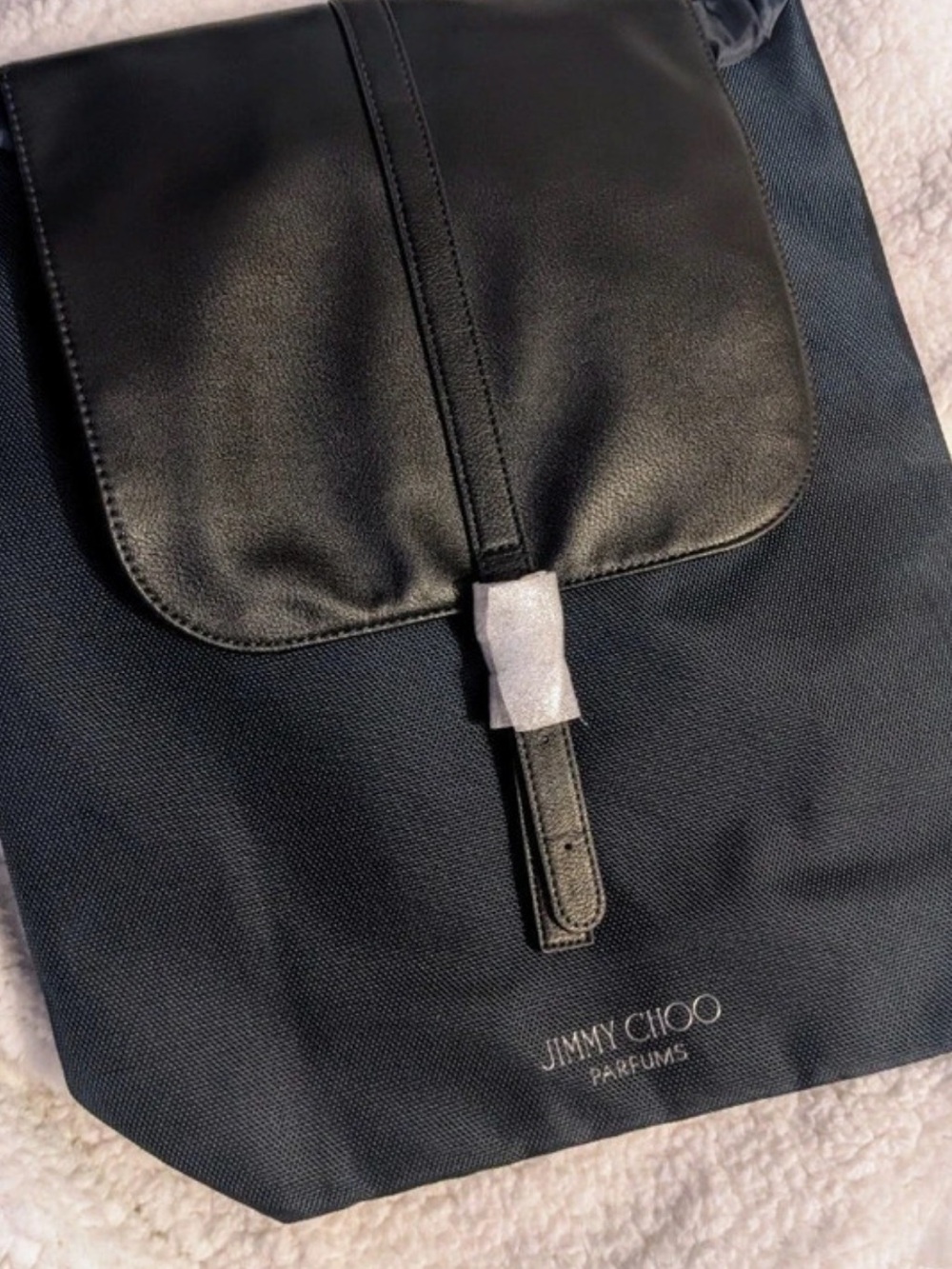 🎒Jimmy Choo Black Leather Flap Backpack 🎒